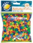 Dekorace korálky plast mix neon 140g