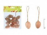 Velikonoce - Vejce 12ks 4cm přírodní kropenaté plast