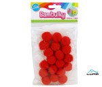 Dekorace bambulky 18ks/25mm červené