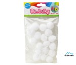Dekorace bambulky 18ks/25mm bílé
