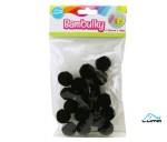 Dekorace bambulky 18ks/25mm černé