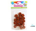 Dekorace bambulky 18ks/25mm hnědé