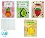 Záznamová kniha A5  80ls linka Fruity
