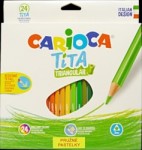 Pastelky Carioca trojhranné 24ks pružné