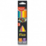 Pastelky Maped trojhr./6ks Fluo barvy
