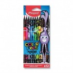 Pastelky Maped trojhr.12ks ColorPeps Monster potisk s gumou