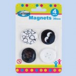 Magnet 4ks sada Knoflíky černobílé