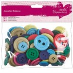 Dekorace knoflíky plast 250g mix Brights