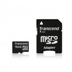 PC-Karta micro 16GB TRANSCEND Class 10 + adapter
