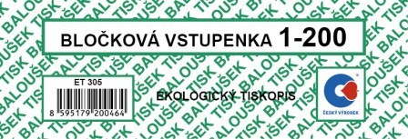 T-vstupenky bločkové 1-200