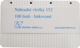 Vložka do kar.A6 100ls 4 dírky linka
