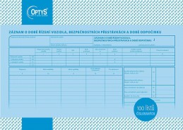T-záznam o době řízení voz. a bezp. přest. A4 OPTYS