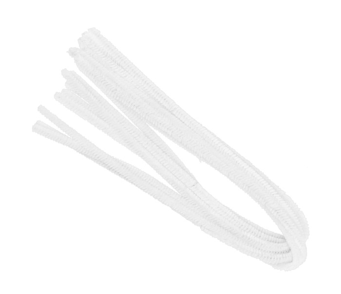 Drát plyšový 50cm/10ks bílý  8mm