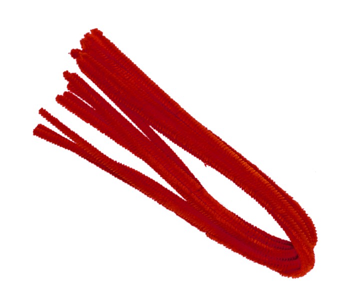 Drát plyšový 50cm/10ks červený  8mm
