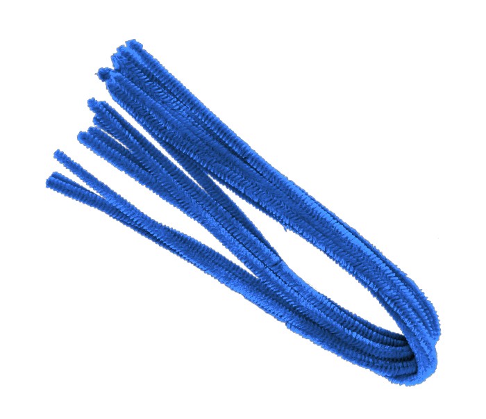 Drát plyšový 50cm/10ks modrý tmavý 8mm