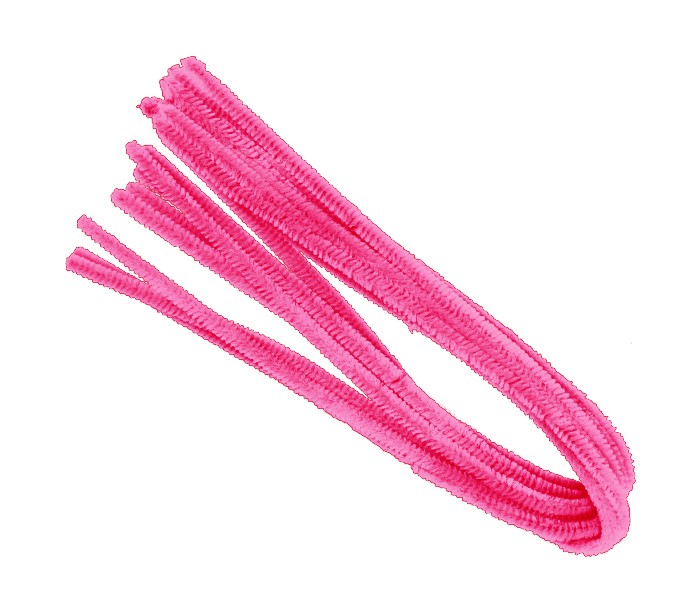 Drát plyšový 50cm/10ks růžový tmavě 8mm