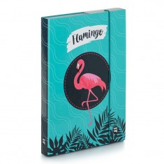 Desky škol.A4 box Flamingo