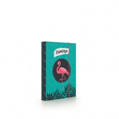 Desky škol.A5 box Flamingo