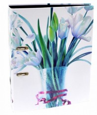 Pořadač A4 pák.80mm R lamino potisk Tulipány