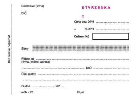 T-stvrzenka A6 číslovaná 3x25listů