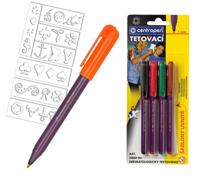 Tetování sada gelovacích per 4ks CENTROPEN