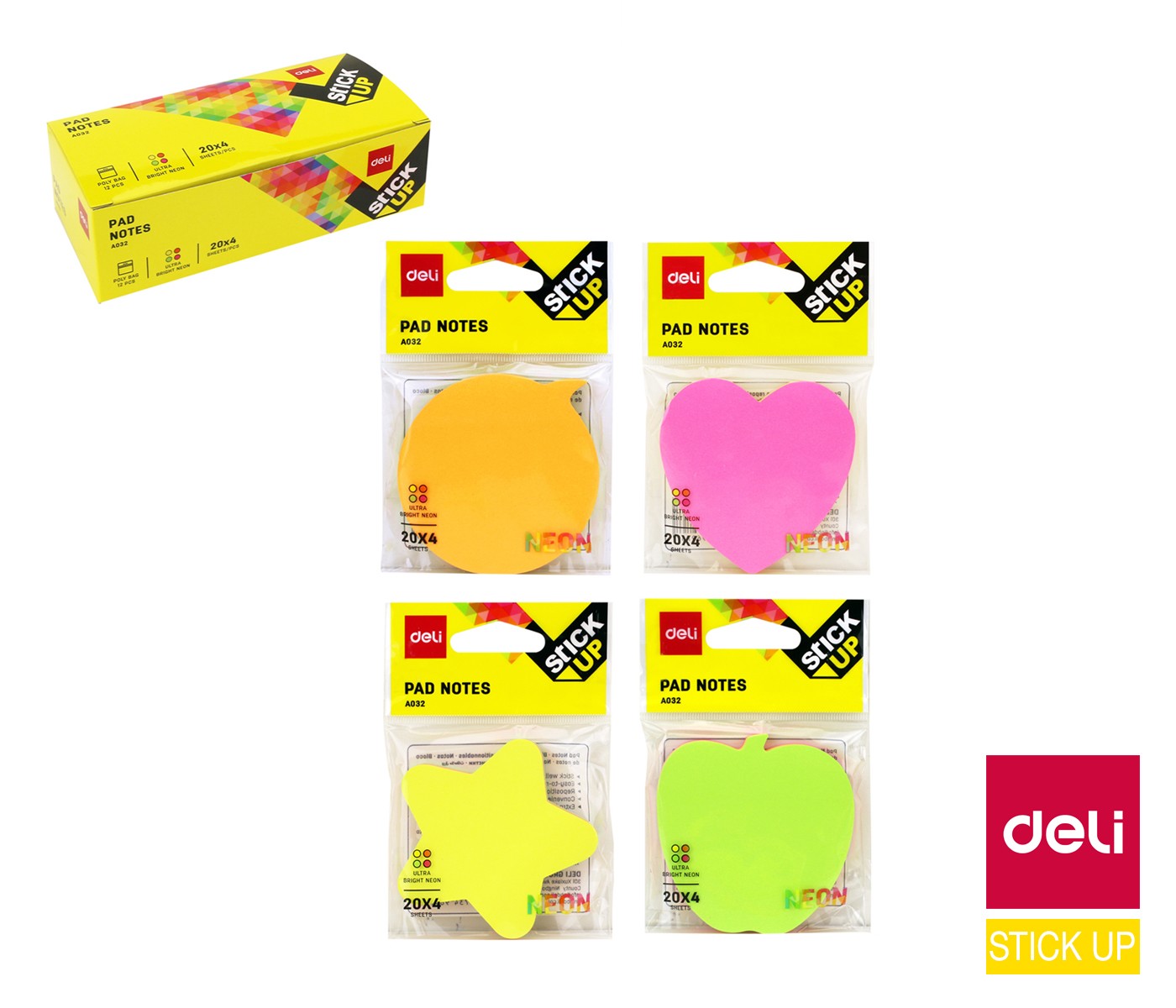 Špalíček samol.69x69mm NEON mix 4x20ls LUMA