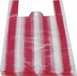 Taška 10kg ČERVENOBÍLÁ 100ks 30+15x53 cm 23
