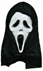Karneval - Halloween maska Duch Vřískot s kapucÍ