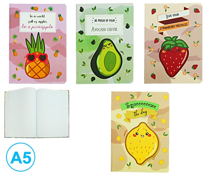 Záznamová kniha A5  80ls linka Fruity