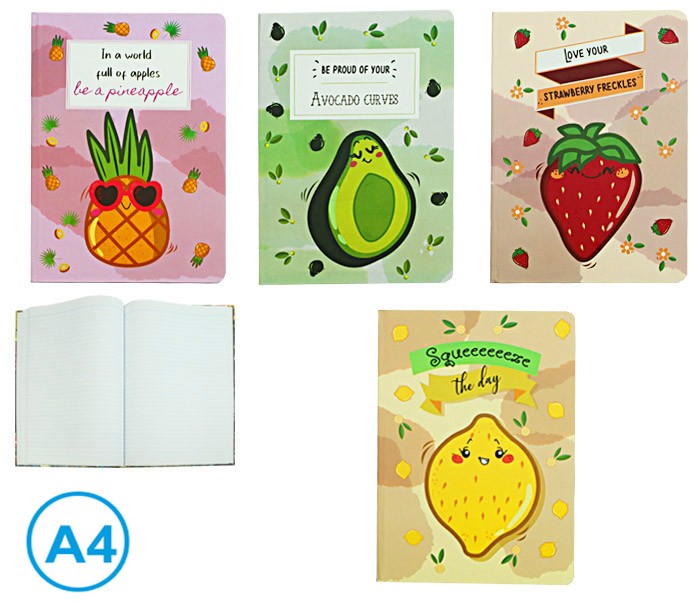Záznamová kniha A4 80ls linka Fruity