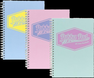 Blok A5 linka 200ls spirála z boku Pukka pastel