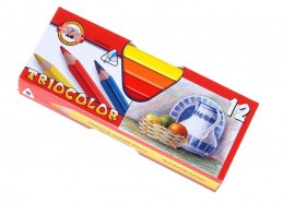 Pastelky KIN trojhranné silné Triocolor 12ks