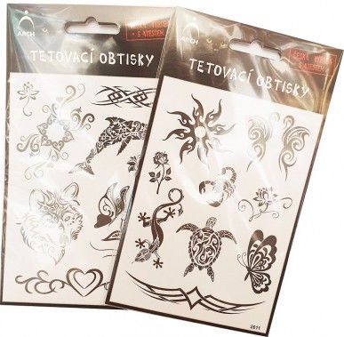 Tetování samolepky Černé ornamenty mix