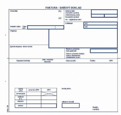 T-faktura 2/3 A4 NCR tab.roz.DPH/39