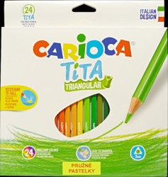 Pastelky Carioca trojhranné 24ks pružné