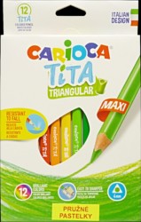 Pastelky Carioca trojhranné 12ks pružné Jumbo