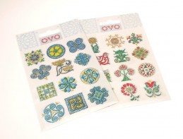 Velikonoce - obtisky vodové OVO 12obr. glitr,ornamenty