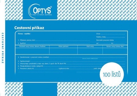 T-cestovní příkaz A5 široký 100ls OPTYS
