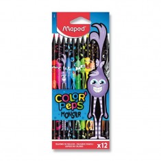 Pastelky Maped trojhr.12ks ColorPeps Monster potisk s gumou