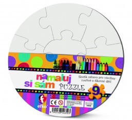 Puzzle kruh-namaluj si sám-9 dílků