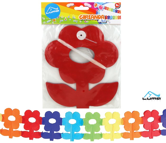 Papírová girlanda - 4 m kytičky