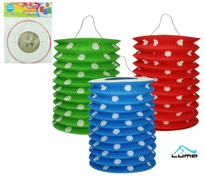 Lampión 15cm válec puntík mix Luma