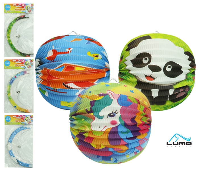 Lampión 25cm kulatý dětský mix Luma