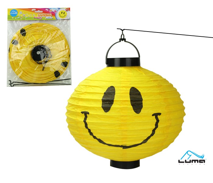 Lampión 25cm Smajlík svítící na baterie