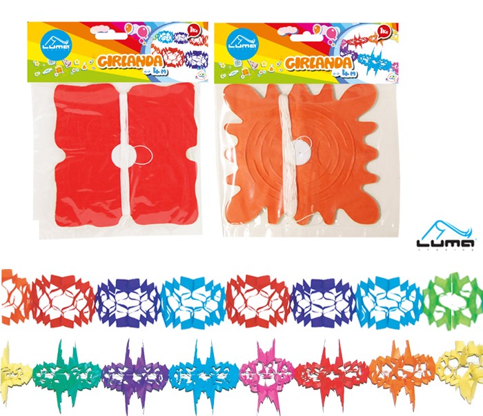 Papírová girlanda - 4m mix Luma