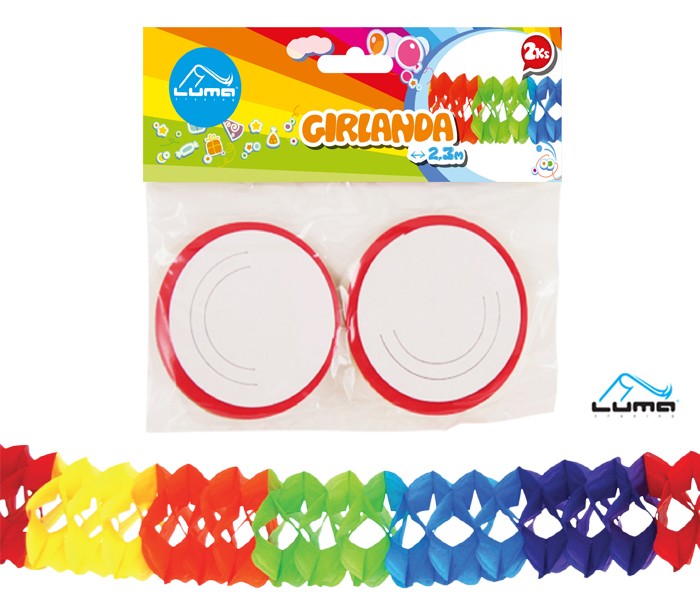 Papírová girlanda - 2,3m 2ks Luma