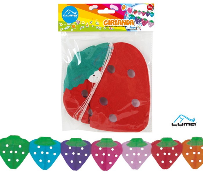 Papírová girlanda - 4 m jahoda