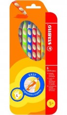 Pastelky Stabilo 6ks trojhranné s výřezy pro levou ruku