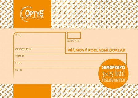 T-příj.pokl.dokl.A6 3x25 číslovaný Optys