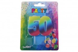 Svíčka ČÍSLICE 50 Duha